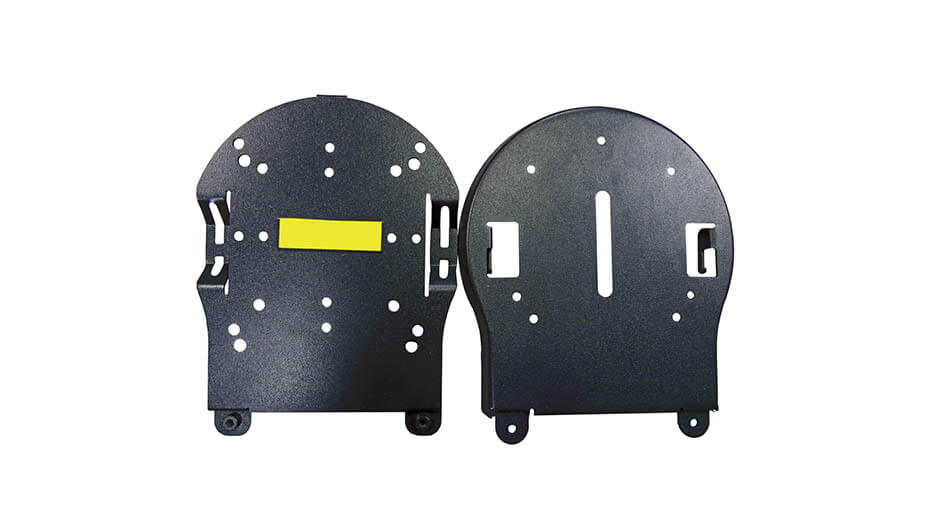 PTZOptics ceiling mount black front and back